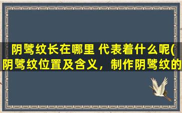 阴骘纹长在哪里 代表着什么呢(阴骘纹位置及含义，制作阴骘纹的技巧和历史  了解身体文化知识)